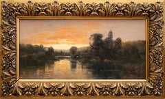 Lake View in the Evening Light by Swedish Artist Severin Nilsson