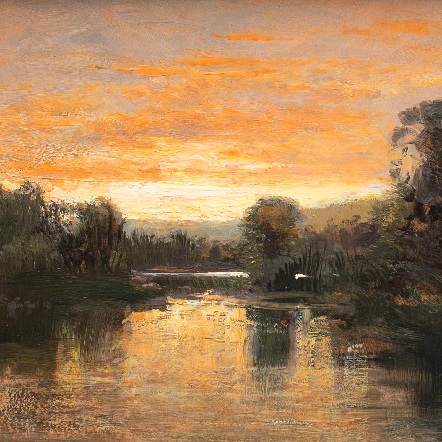 Vue de lac au clair de soirée par l'artiste suédois Severin Nilsson 3