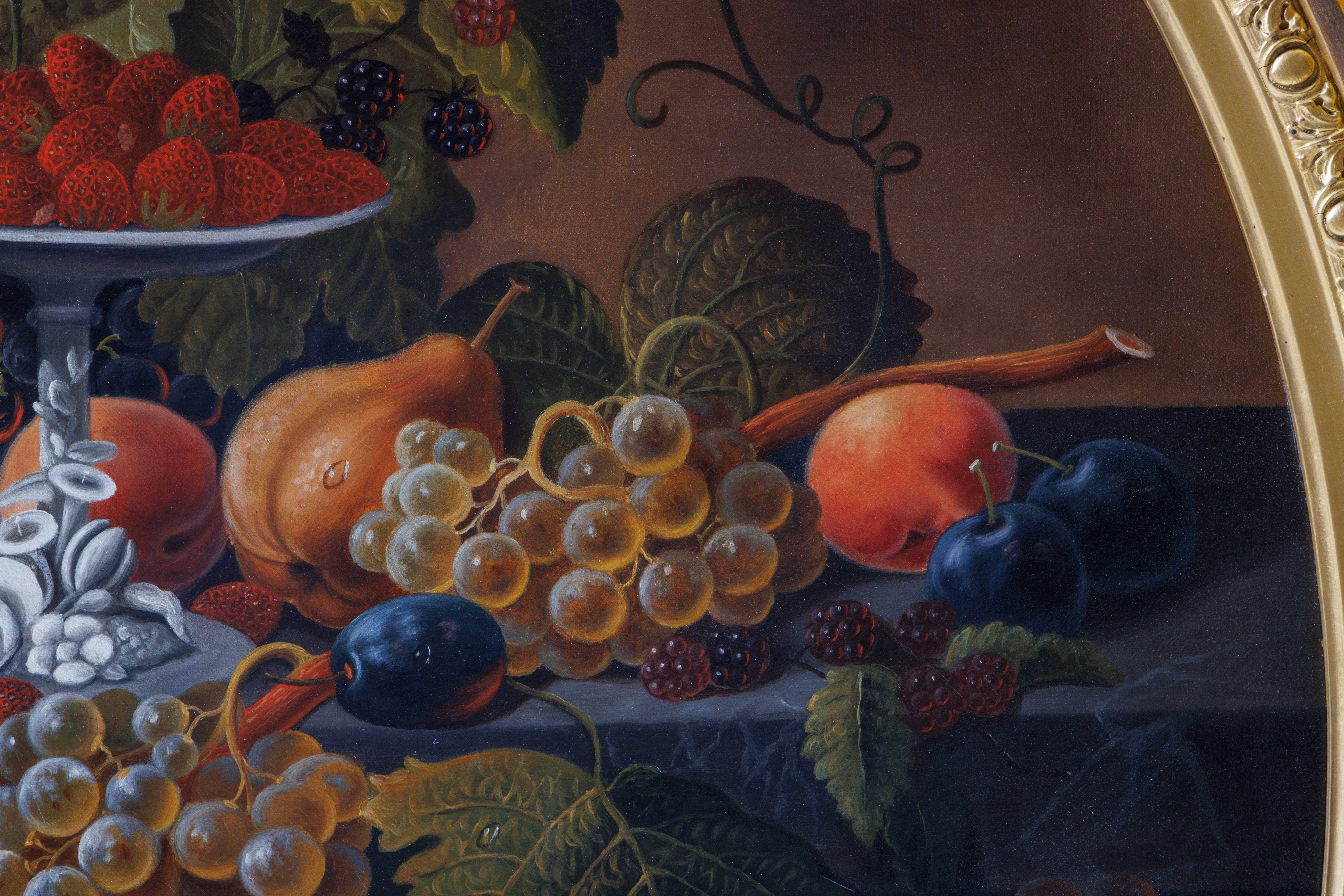Severin Roesen (deutsch/amerikanisch, 1815-1882) Obststillleben mit Weinglas im Angebot 2