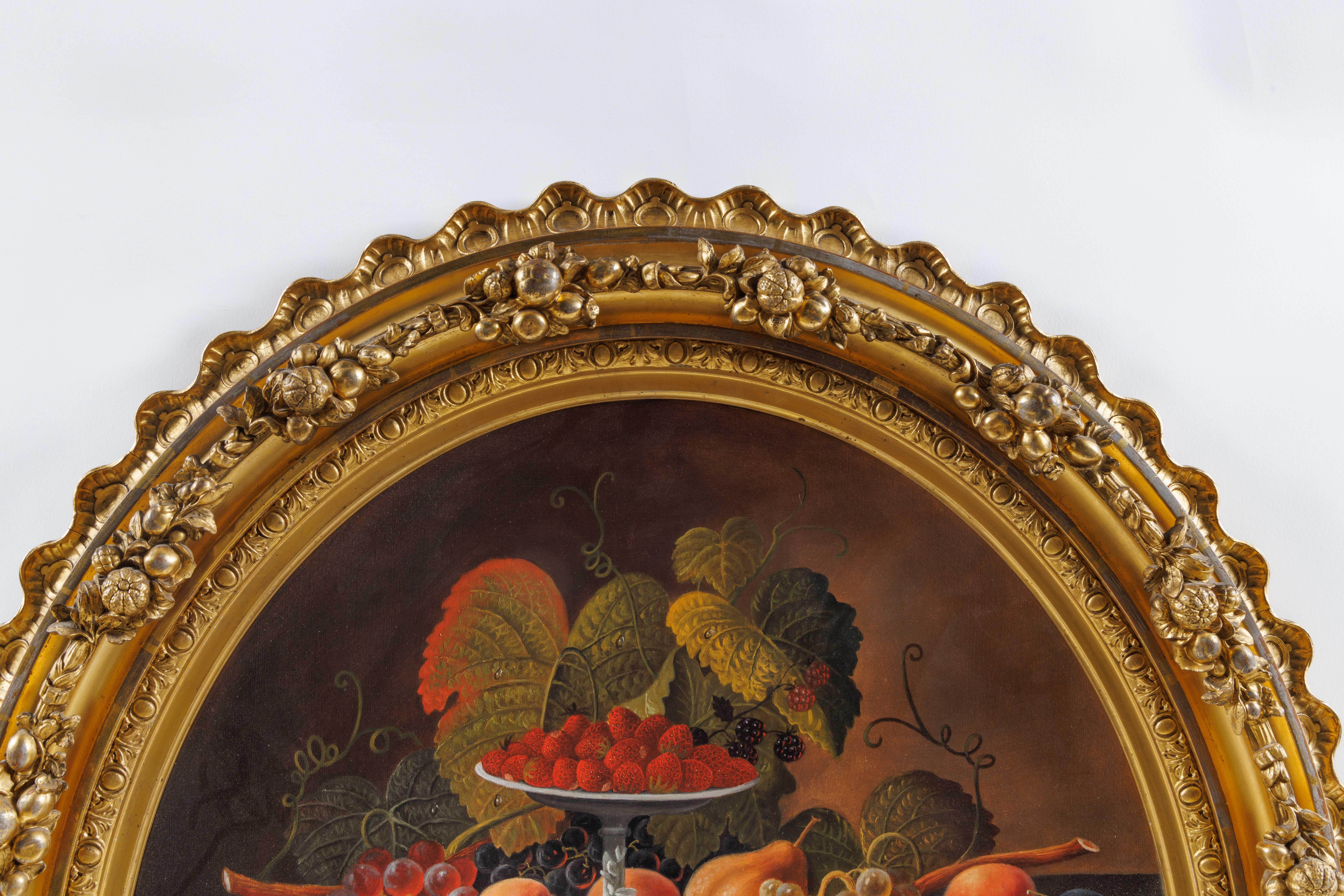 Severin Roesen (deutsch/amerikanisch, 1815-1882) Obststillleben mit Weinglas im Angebot 5