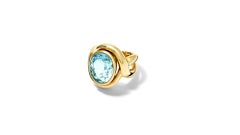Severine Oval Aquamarine and Gold Ring