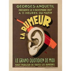 Affiche originale de 1927 de Sepo pour « La Rumeur »