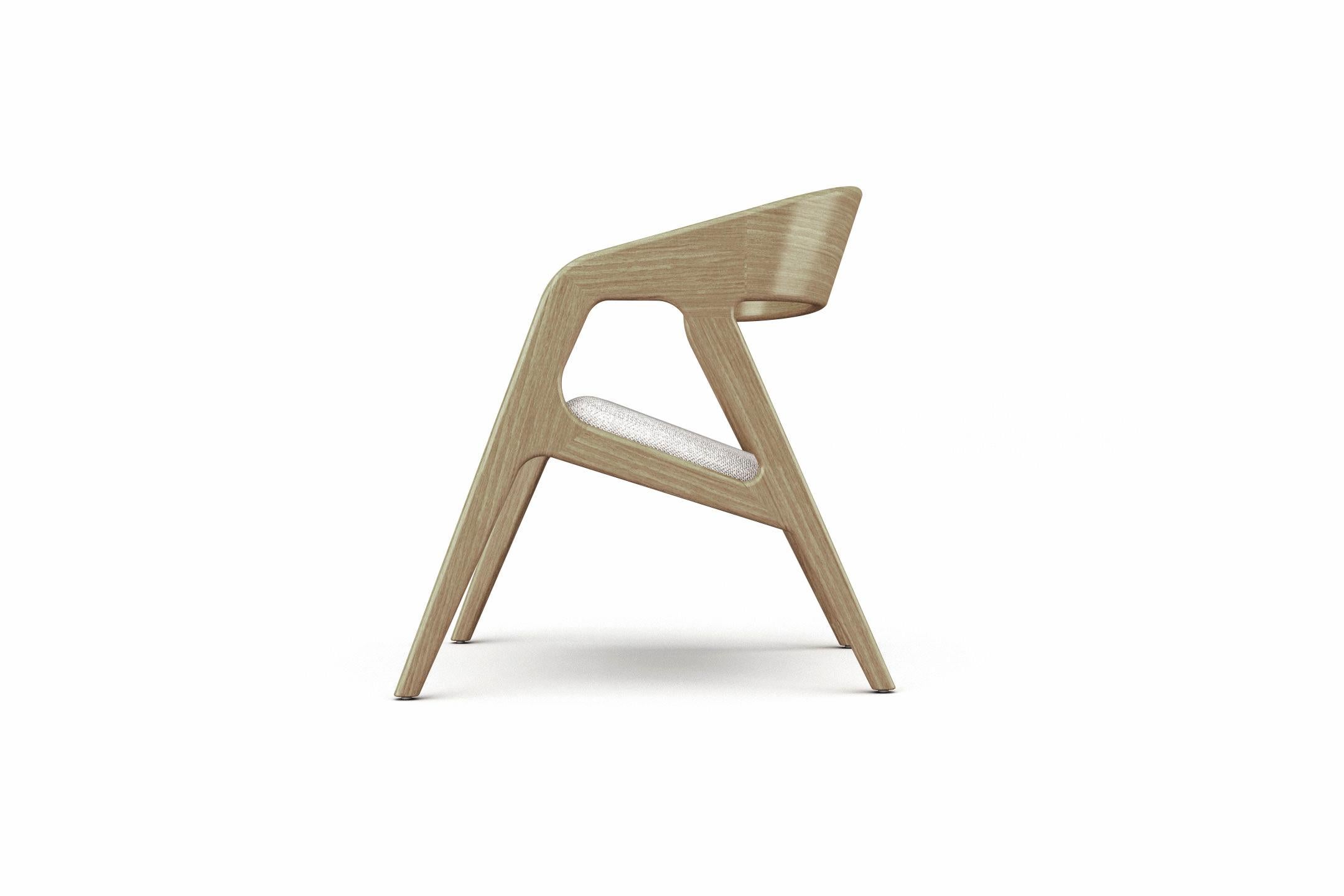 Seville-Sessel, moderner und minimalistischer Sessel aus Eiche mit gepolstertem Sitz im Zustand „Neu“ im Angebot in London, GB