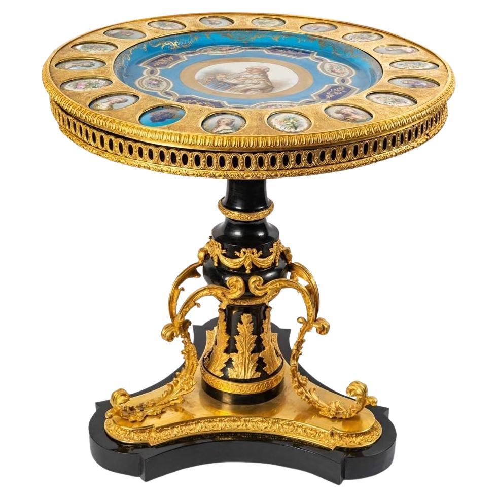 Sèvre Pedestal Table, Late 19th Century For Sale