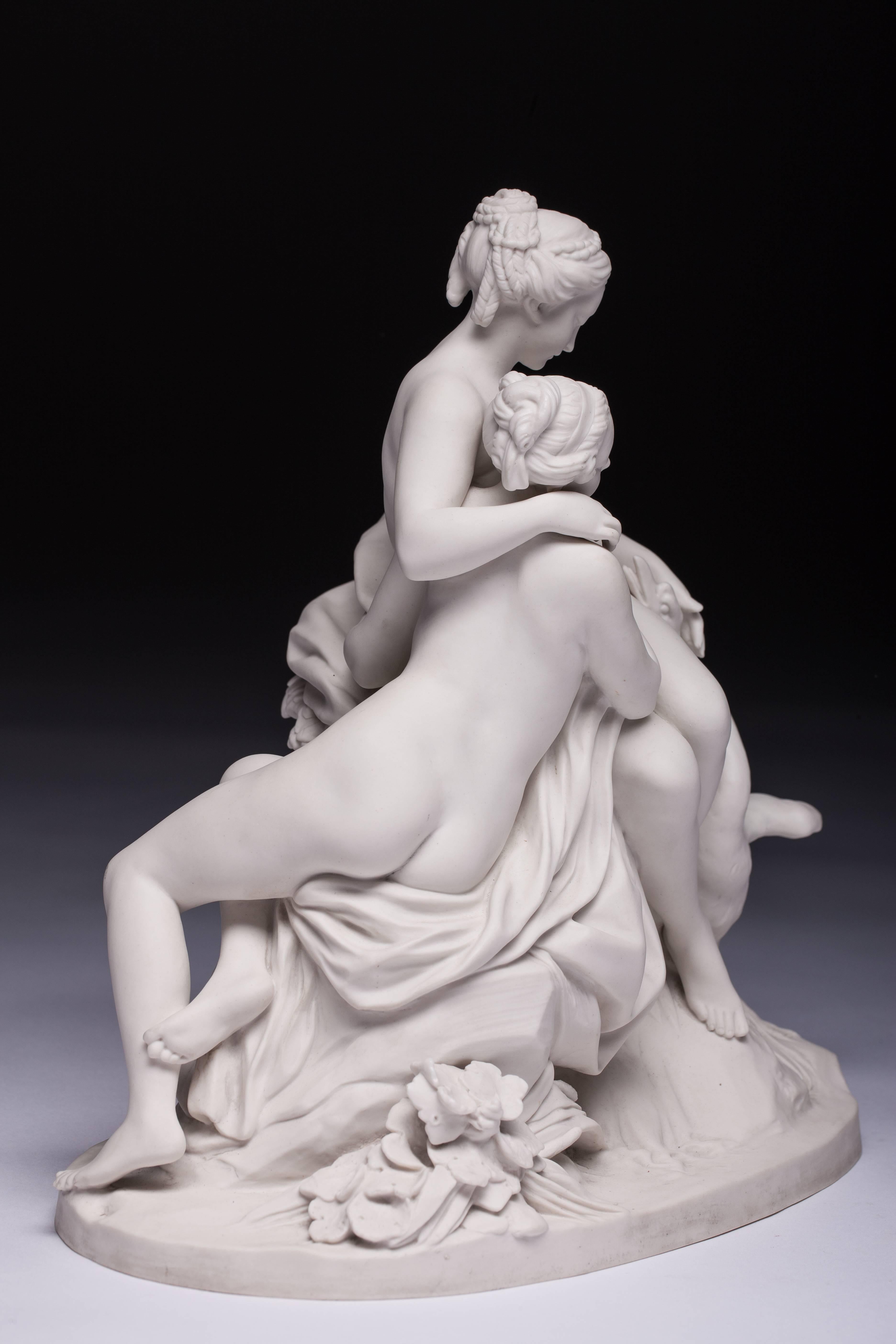 Sevres Bisque Porcelain Figure of Leda and the Swan 3