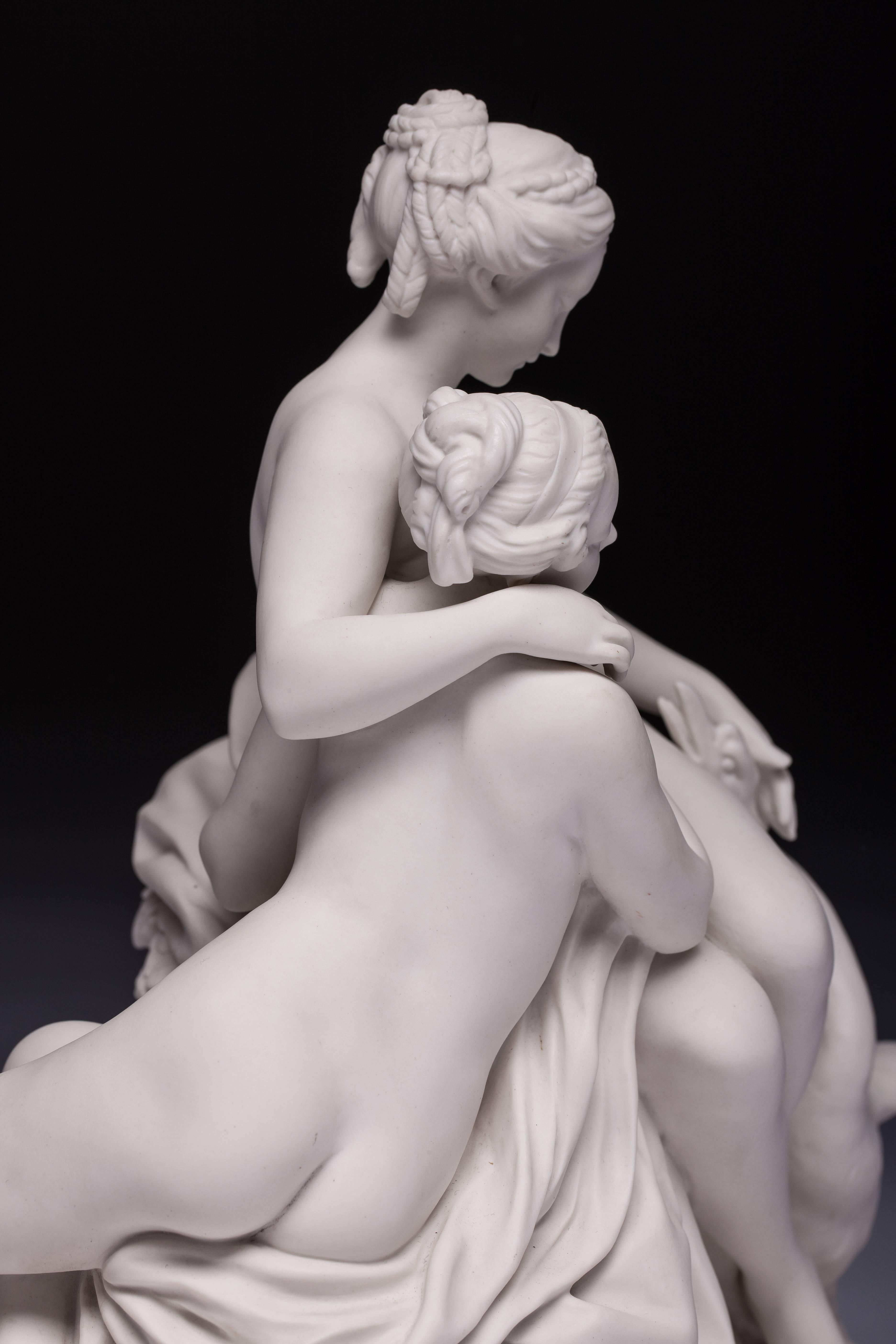 Sevres Bisque Porcelain Figure of Leda and the Swan 4