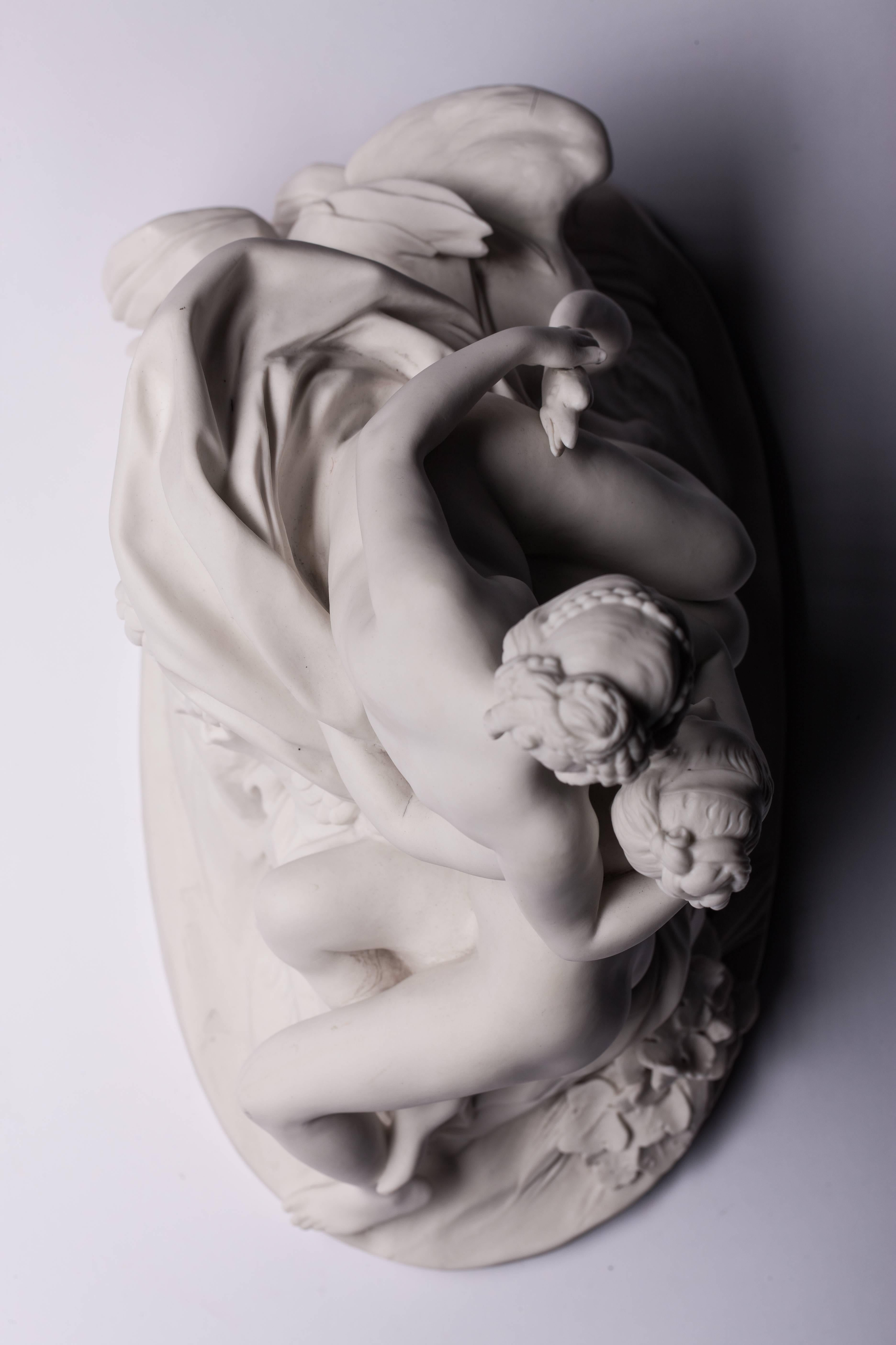Sevres Bisque Porcelain Figure of Leda and the Swan 10
