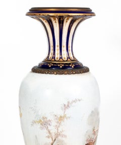 Sevres Blue Ground Porcelain Ovoid Vase