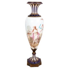 Sevres Blue Ground Porcelain Ovoid Vase