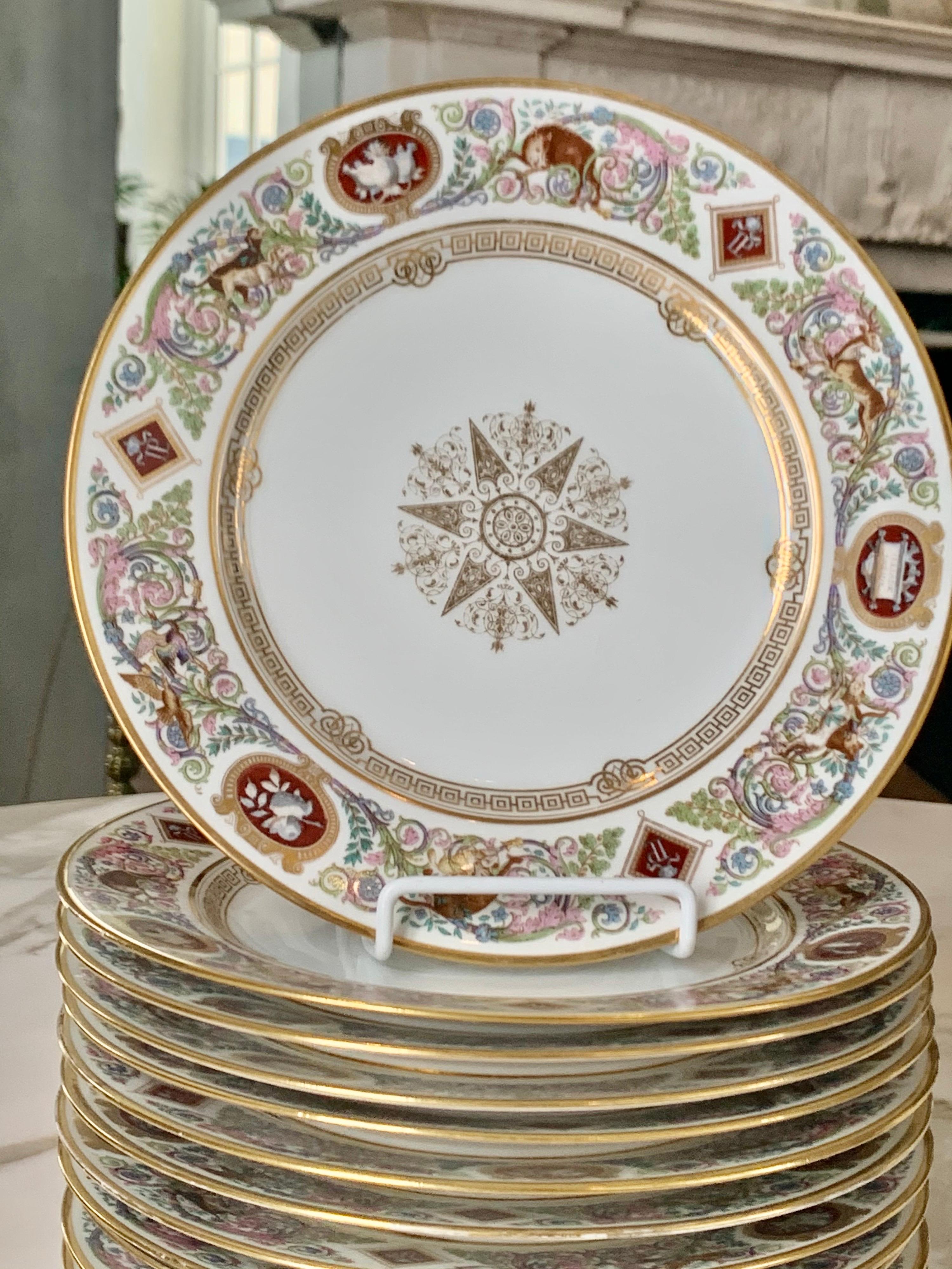 Louis Philippe Sèvres hunting pattern Plates