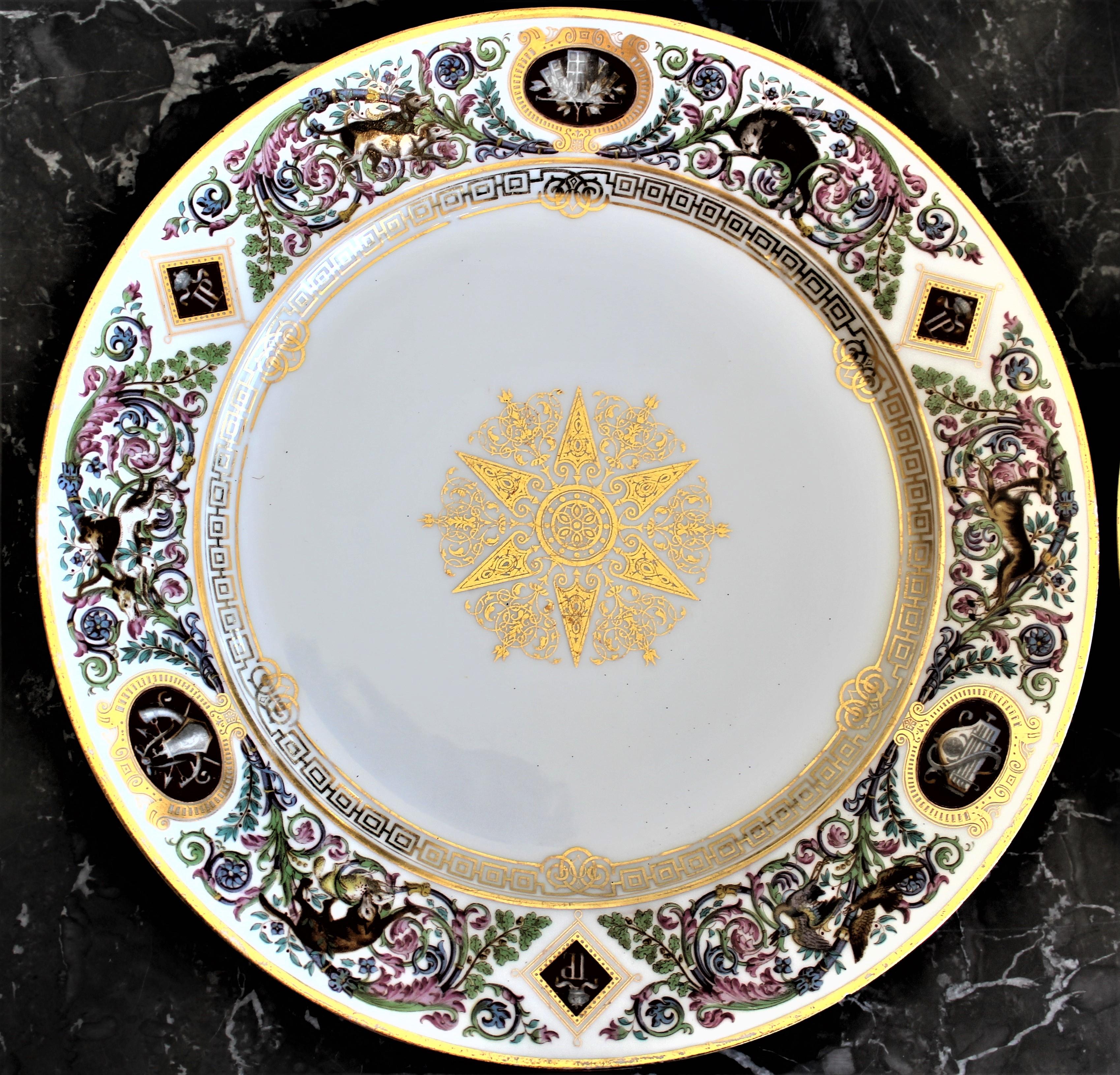  Sevres Chateau de Fountainbleu Pattern French Dinner or Cabinet Plates: 6 7