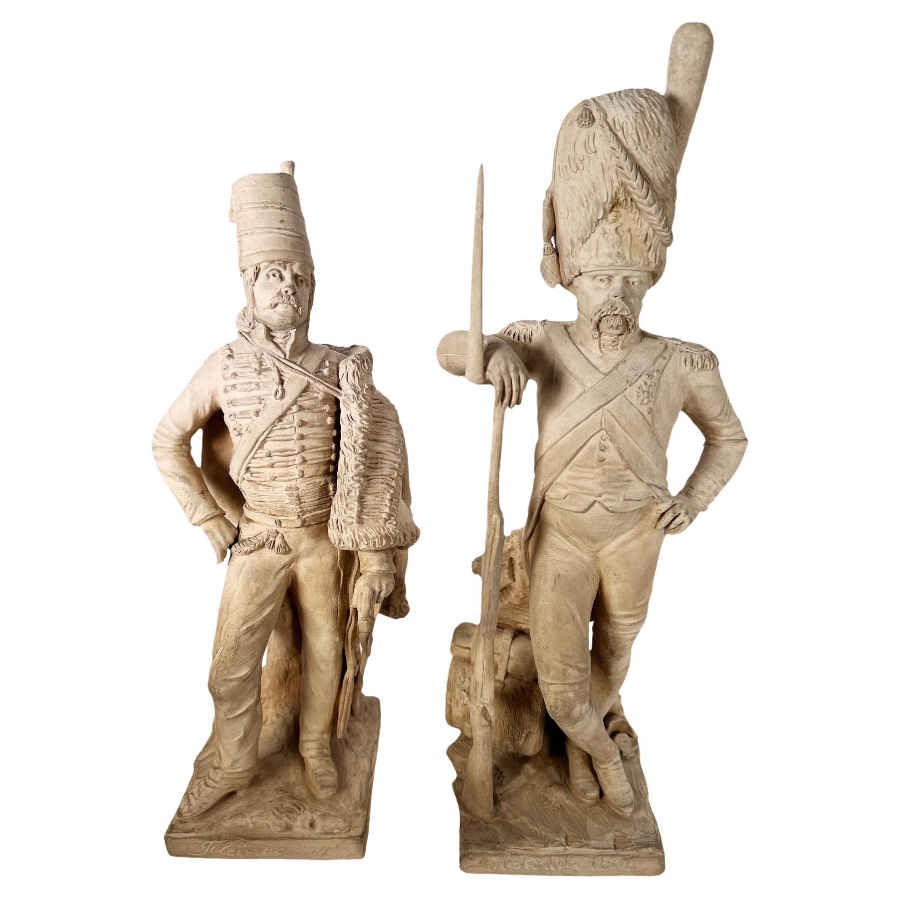 Sevres Clay Soldiers Unpainted  For Sale