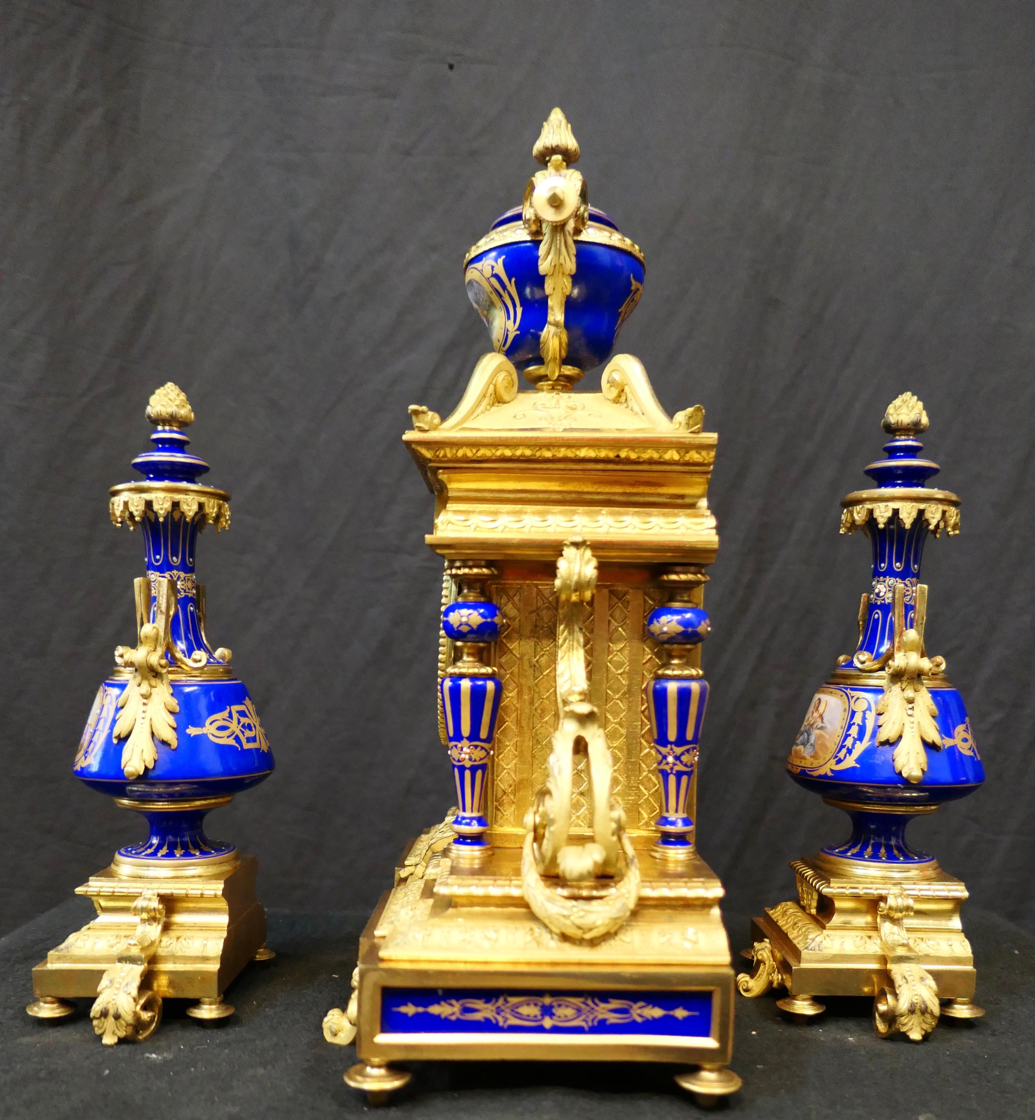 Sevres Clock Set (Garniture) For Sale 2