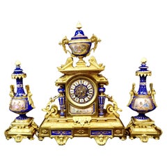 Antique Sevres Clock Set (Garniture)