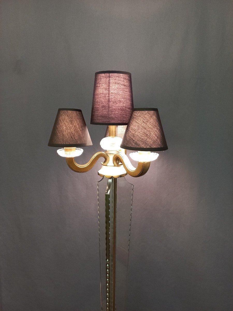 Gilt Sèvres Crystal Floor Lamp Circa 1940 For Sale