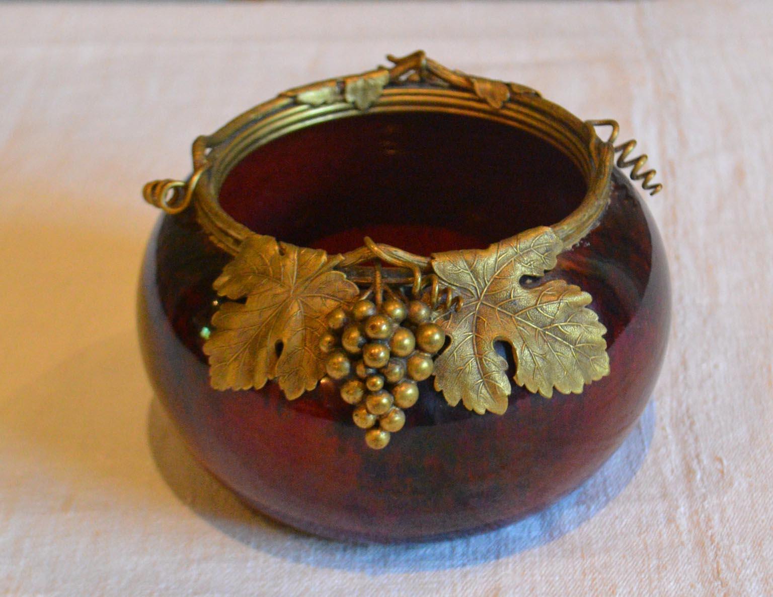 Sevres faience bowl with gilded bronze mount.