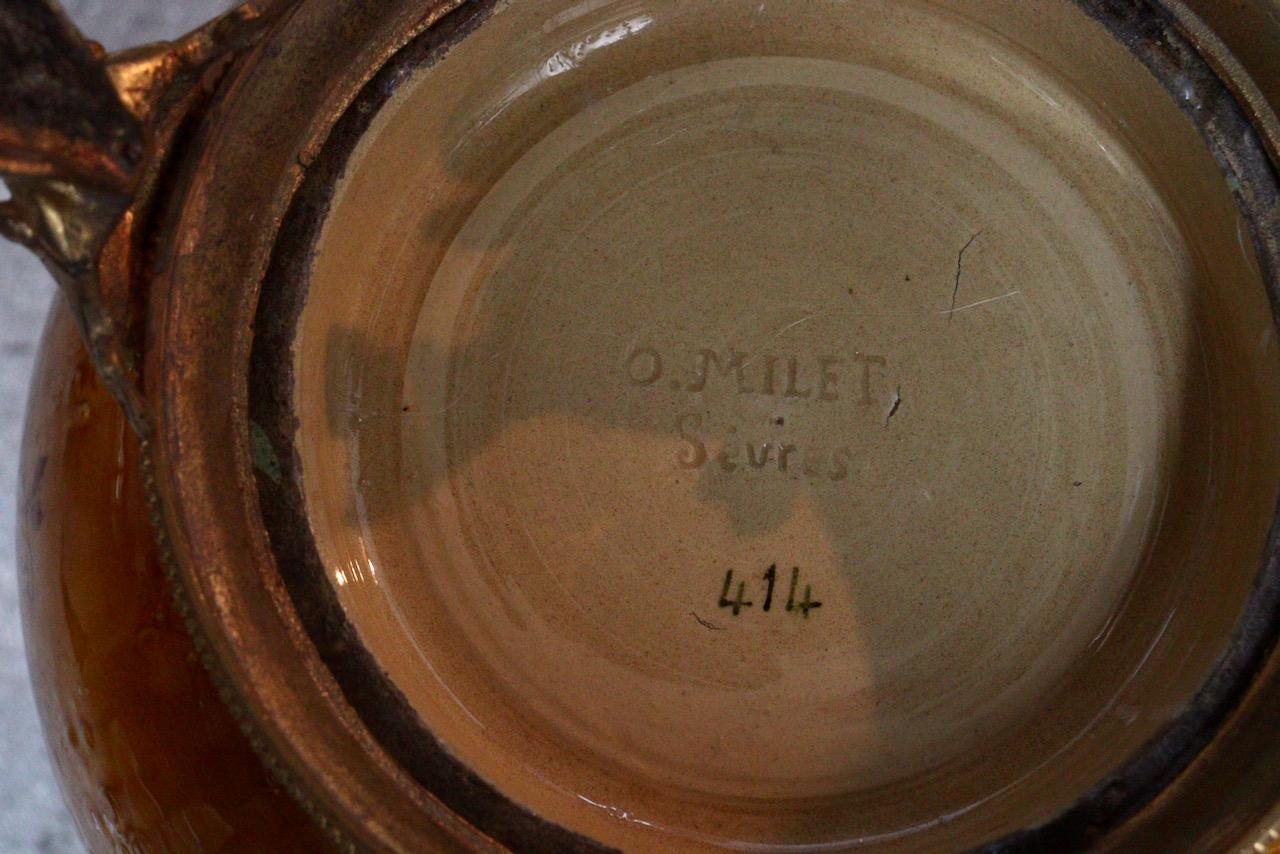 Sèvres Félix-Optat Milet, an Aesthetic Mouvement Faïence Vase 10