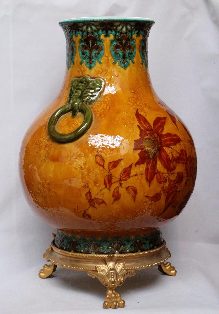 French Sèvres Félix-Optat Milet, an Aesthetic Mouvement Faïence Vase