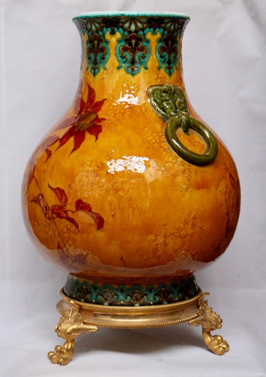 Late 19th Century Sèvres Félix-Optat Milet, an Aesthetic Mouvement Faïence Vase