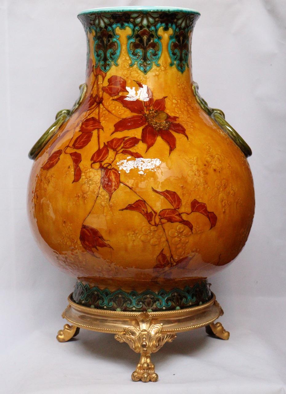 Sèvres Félix-Optat Milet, an Aesthetic Mouvement Faïence Vase 1
