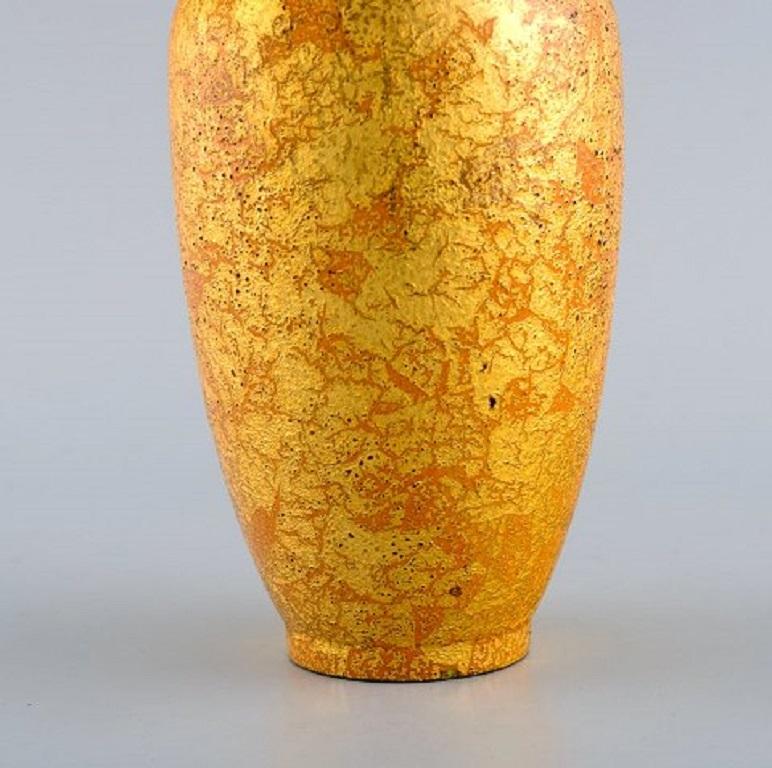 Glazed Sevres for Delvaux, Antique Vase in Ceramics with Gold Decoration, Approx. 1910
