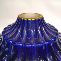 SEVRES France Art Deco Porcelain Blue and Gold Vase, circa 1930