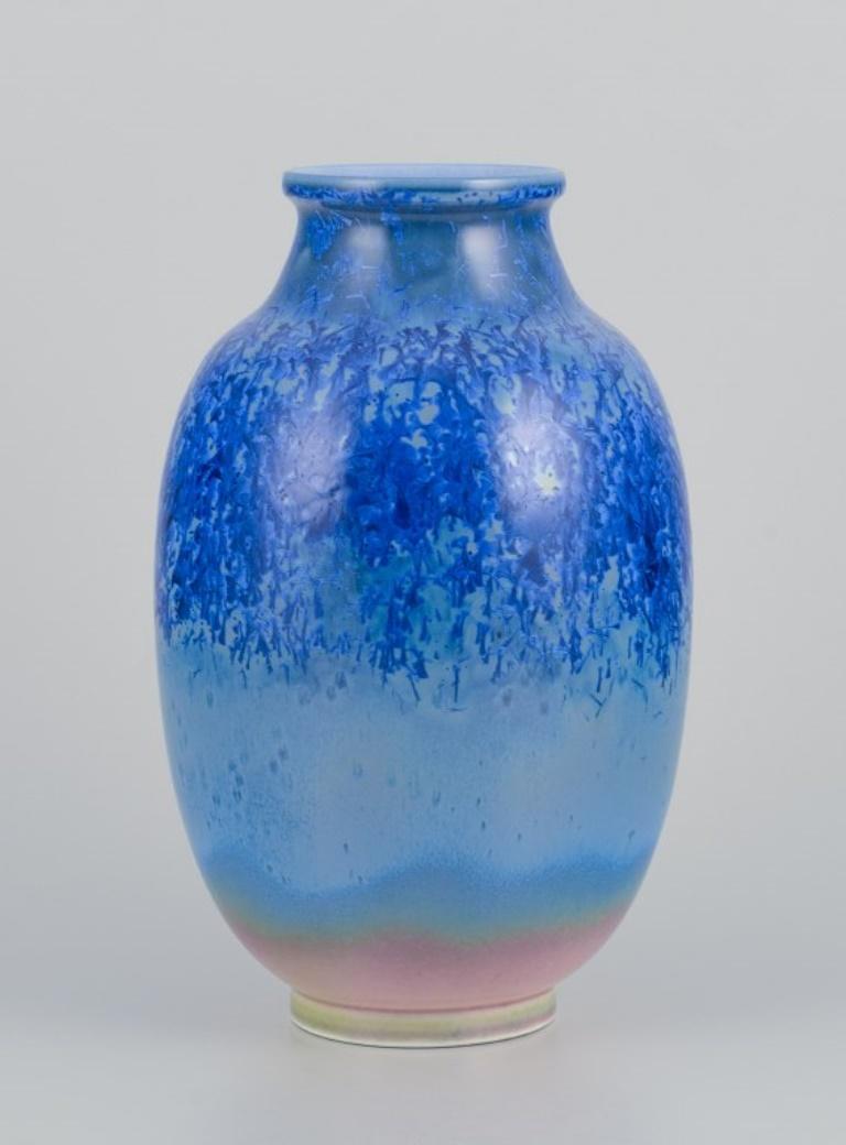 French Sevres Ochre Enameled Vase French Sevres Ochre Enameled Vase