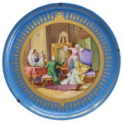 Sevres France Large Porcelain Wall Charger Hand Painted Late 19th Century Signed