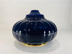 Sevres france porcelain Art Deco cobalt blue and gold signed 1930.