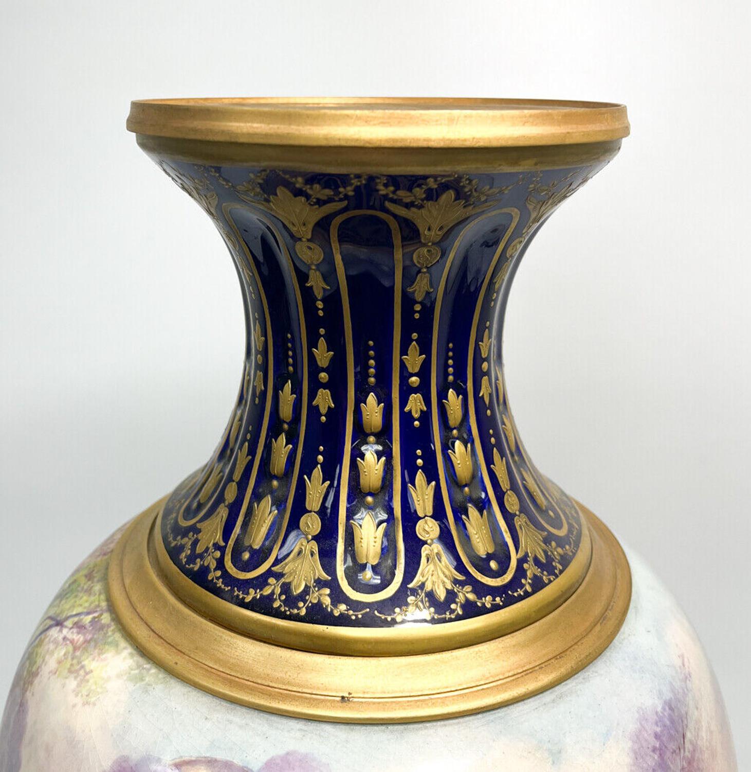  Sevres France Porcelain Large Decorative Urn, Late 19th Century  For Sale 7