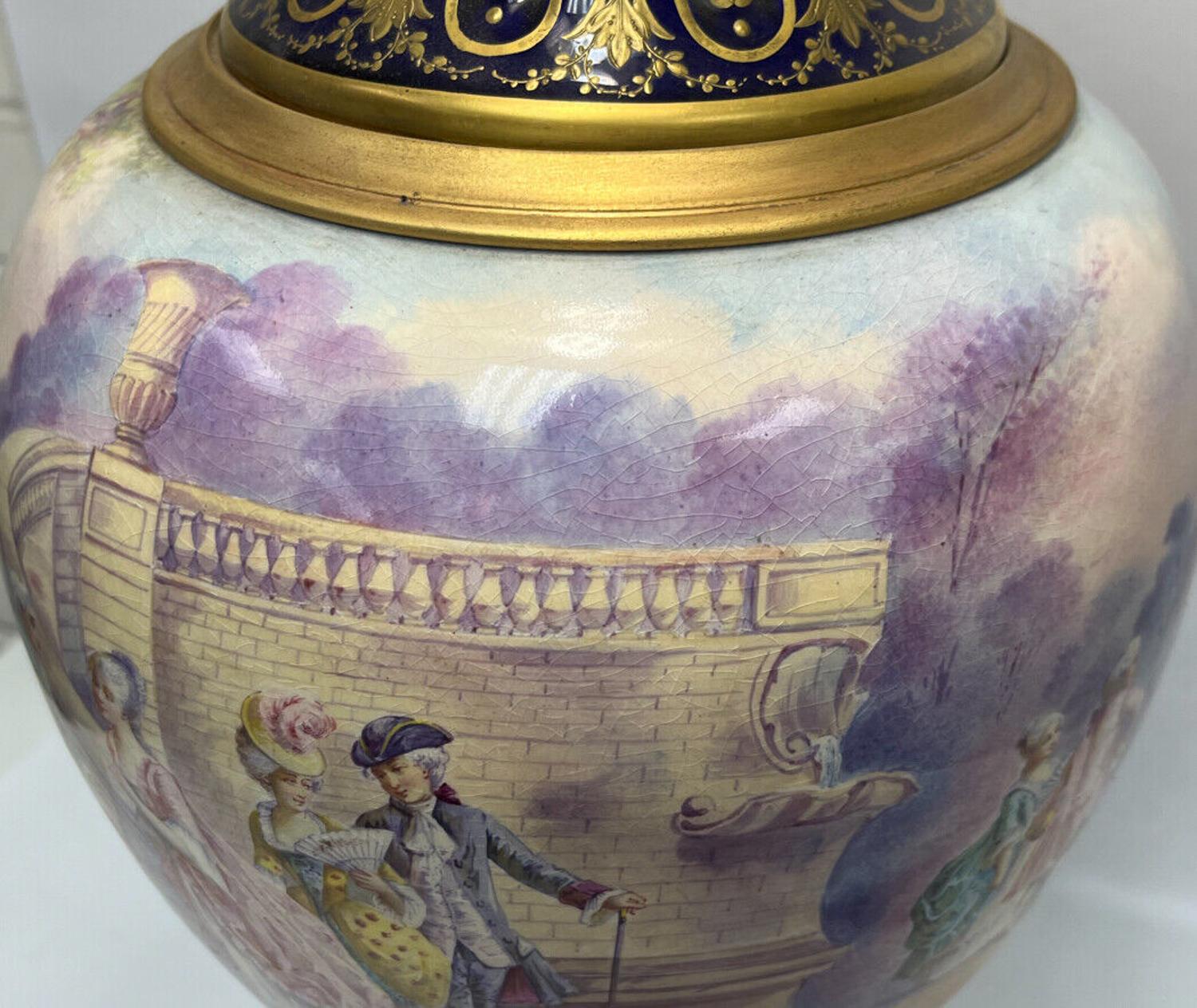  Sevres France Porcelain Large Decorative Urn, Late 19th Century  For Sale 1
