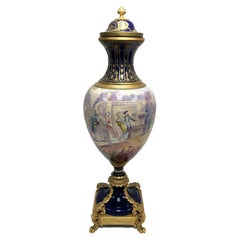  Sevres France Porcelain Large Decorative Urn, Late 19th Century 