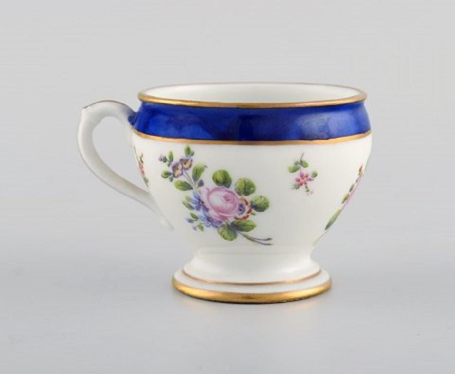 French Sevres, France, Two Antique Cream Cups in Hand Painted Porcelain, 19th Century For Sale