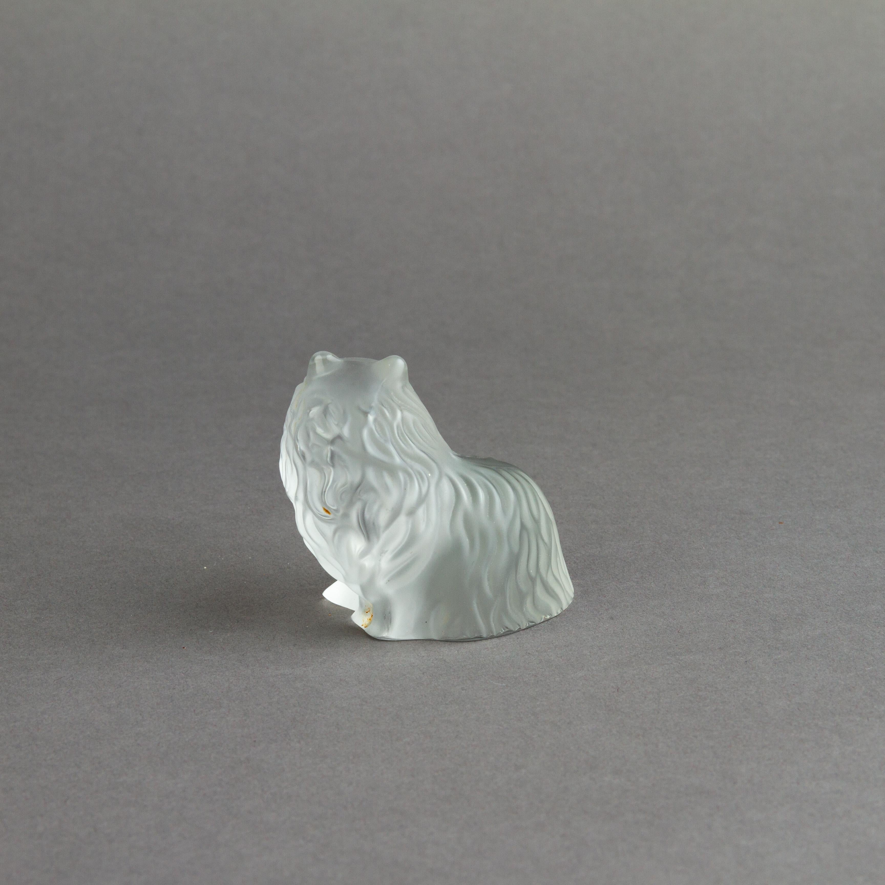 Sevres French Frosted Crystal Glass Cat Sculpture  In Good Condition For Sale In Nottingham, GB