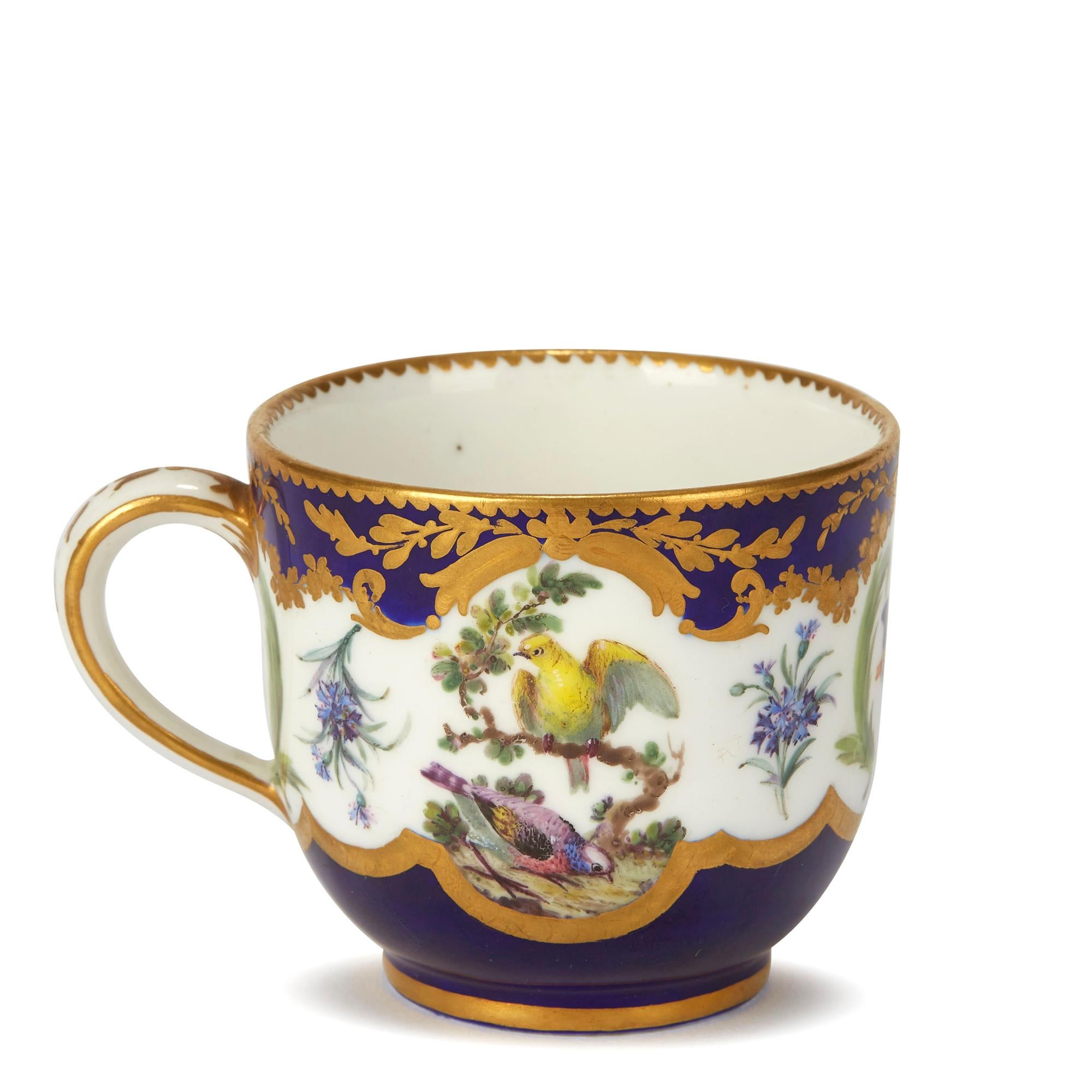 Sèvres French Porcelain Hand Painted and Gilded Teacup, circa 1752 1
