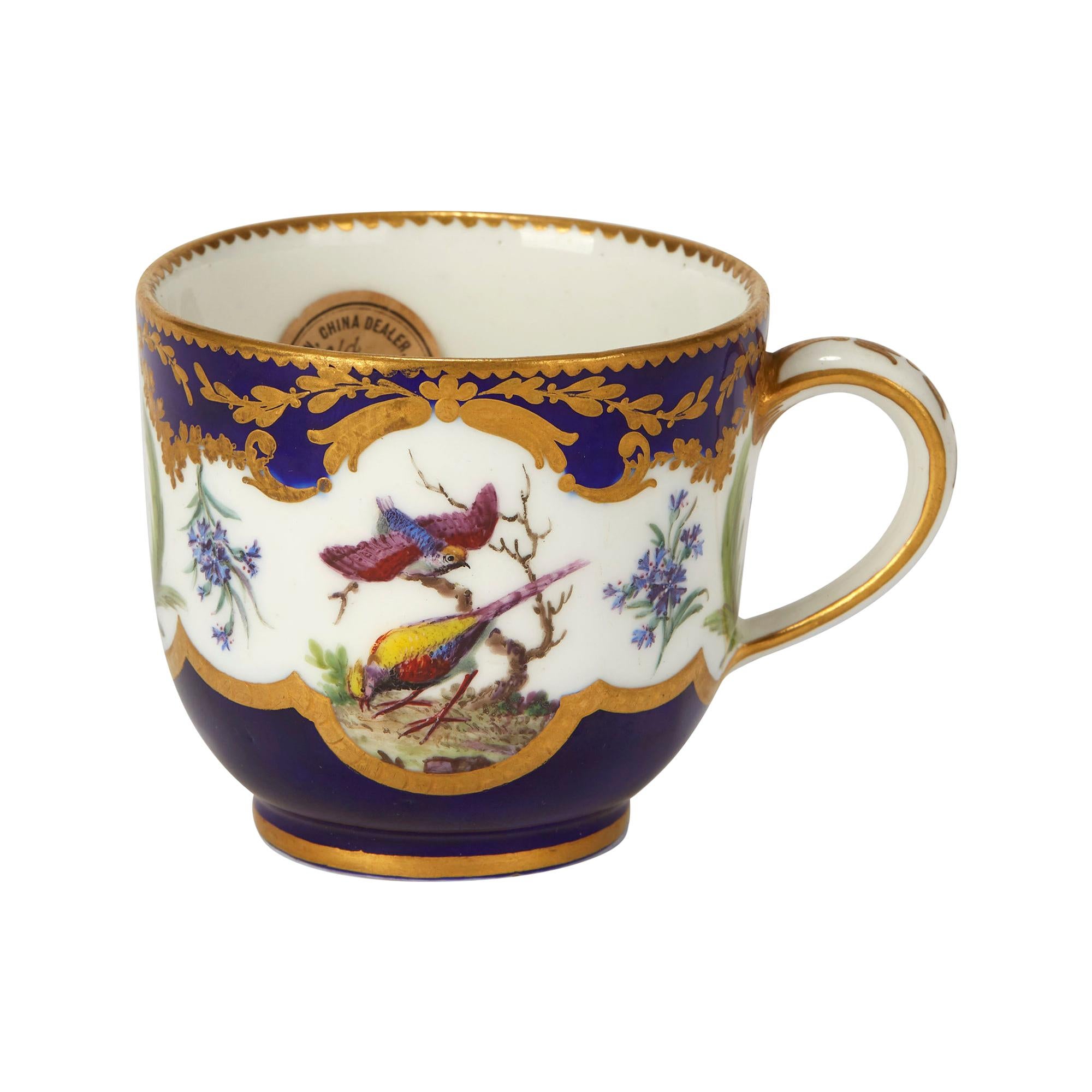 Sèvres French Porcelain Hand Painted and Gilded Teacup, circa 1752
