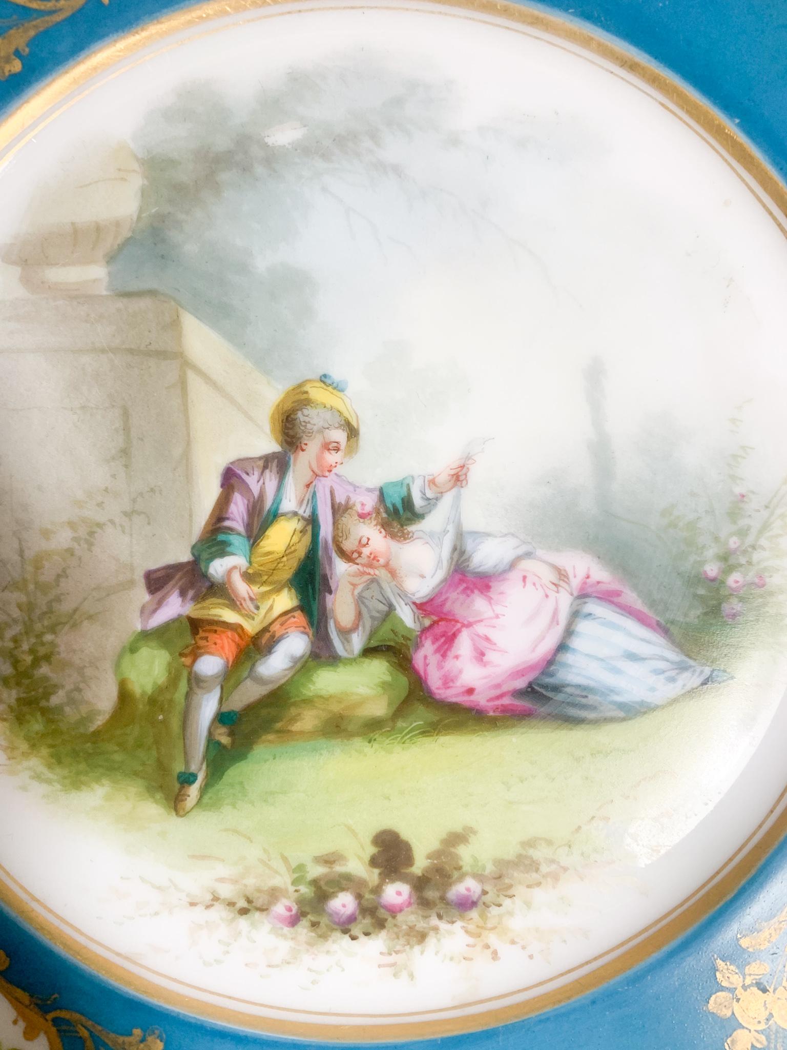 Late 19th Century Sevres Hand Painted Porcelain Plate from the 1800s