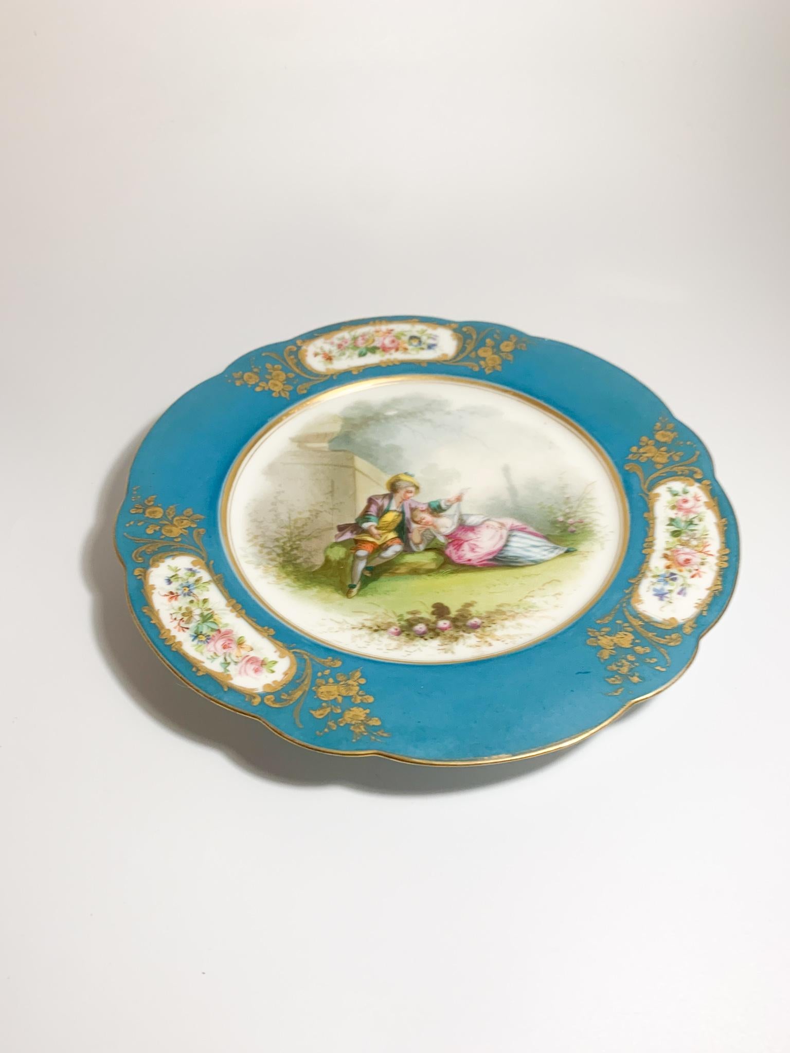 Sevres Hand Painted Porcelain Plate from the 1800s 3