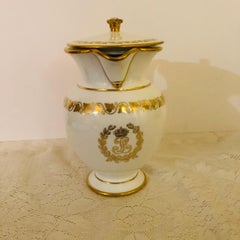 Sevres King Louis Phillippe Pitcher with Cover with gold Monogram LP From 1840s