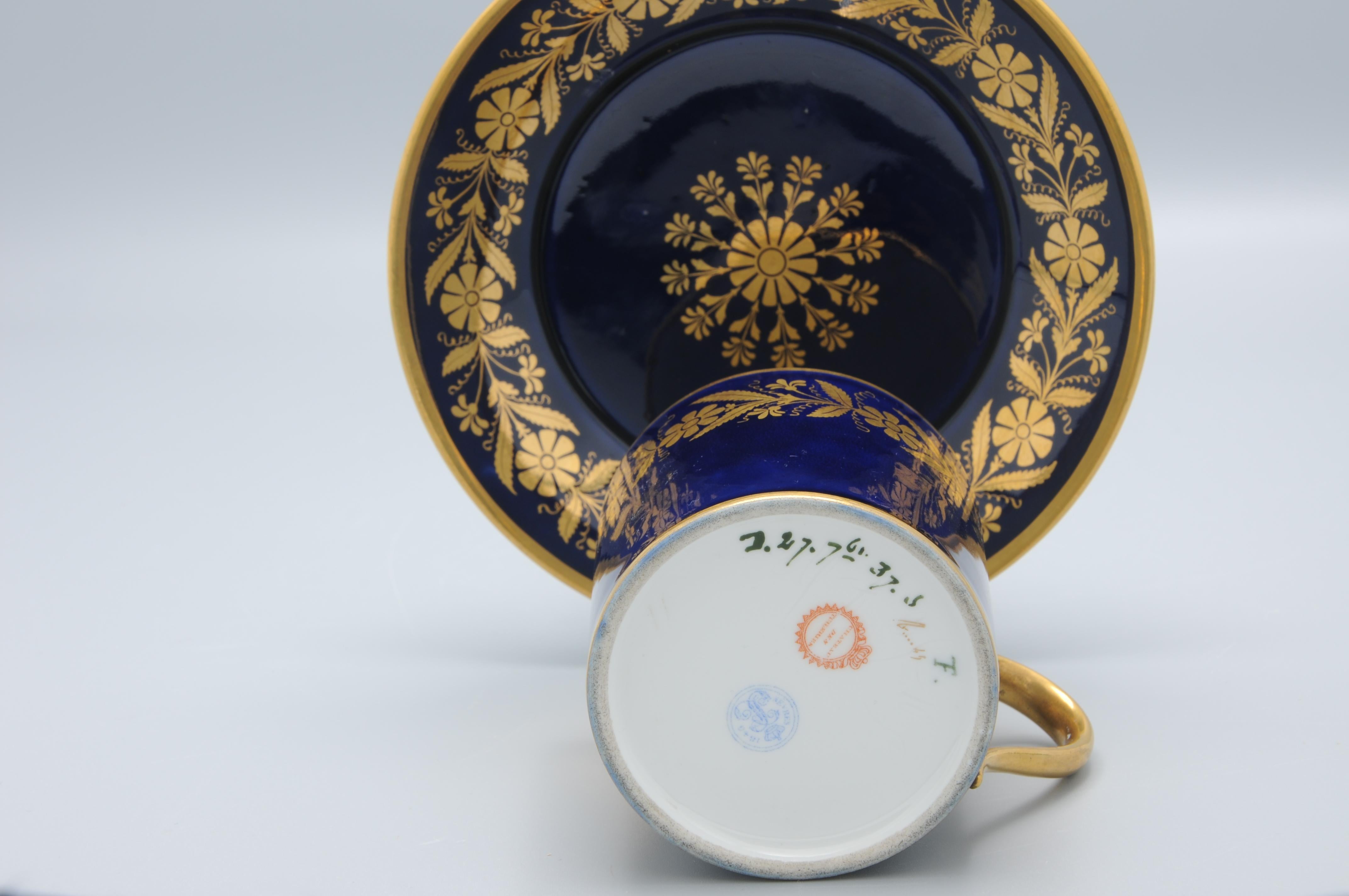 Sèvres - Louis Philippe - Tazza e piattino 'Capraire', inizio XIX secolo in vendita 3