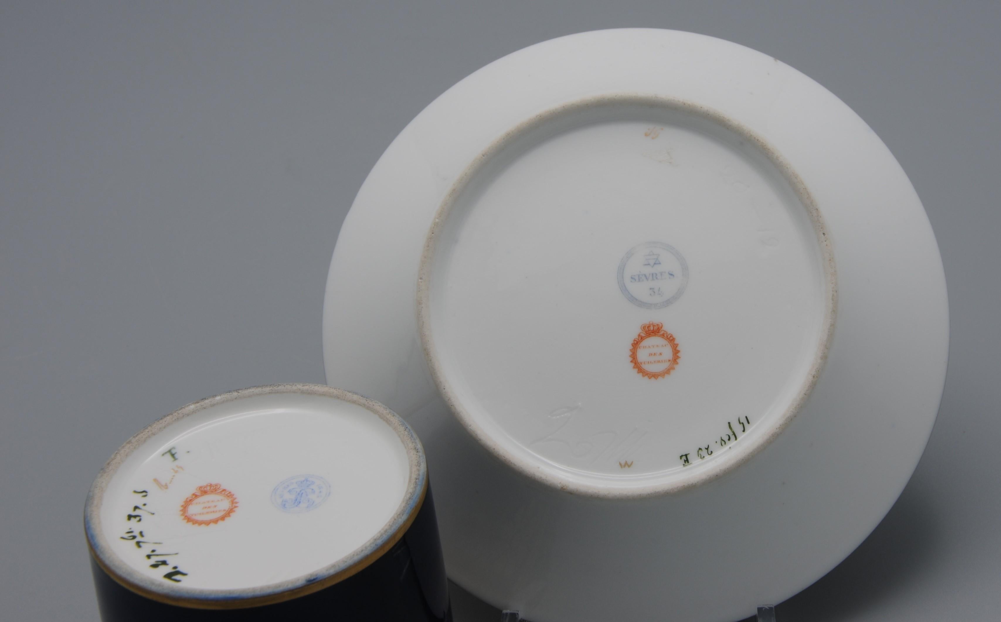 Sèvres - Louis Philippe - Tazza e piattino 'Capraire', inizio XIX secolo in vendita 5