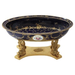 Sevres Louis XV Style Porcelain Dish on Stand