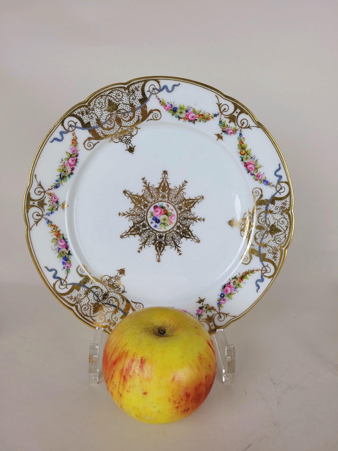 Sèvres, Macé, 12 Porcelain Plates, 19th Century For Sale 9