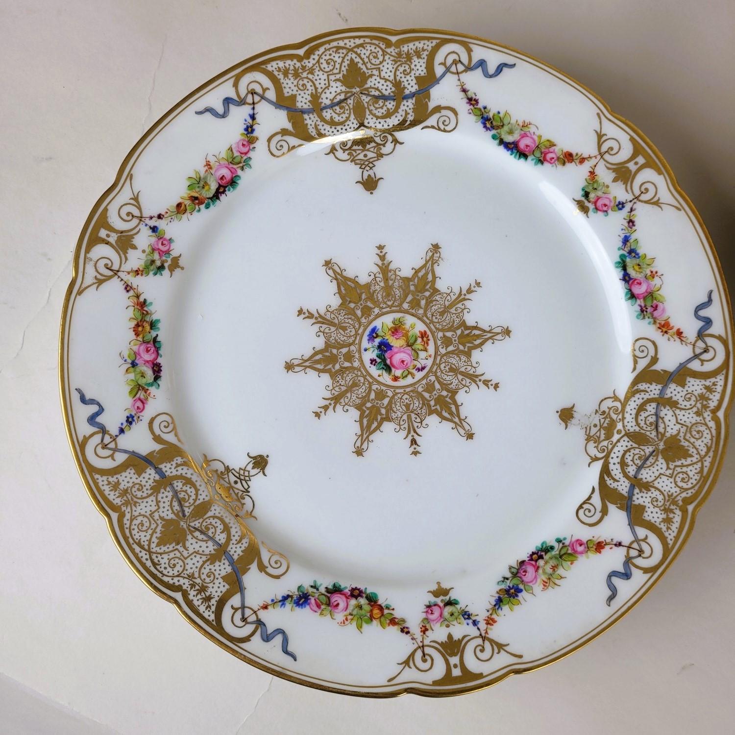 Sèvres, Macé, 12 Porcelain Plates, 19th Century For Sale 1