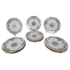Antique Sèvres, Macé, 12 Porcelain Plates, 19th Century