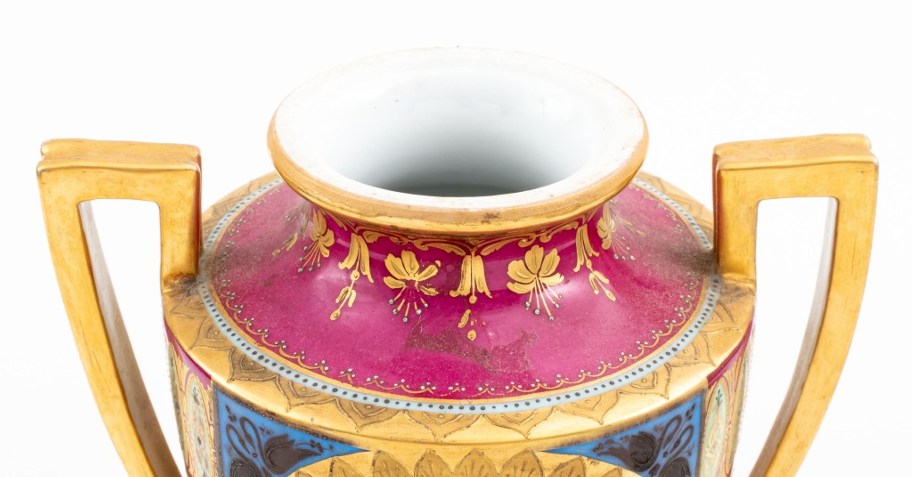 Vase-urne en porcelaine fine de style Sèvres en vente 4