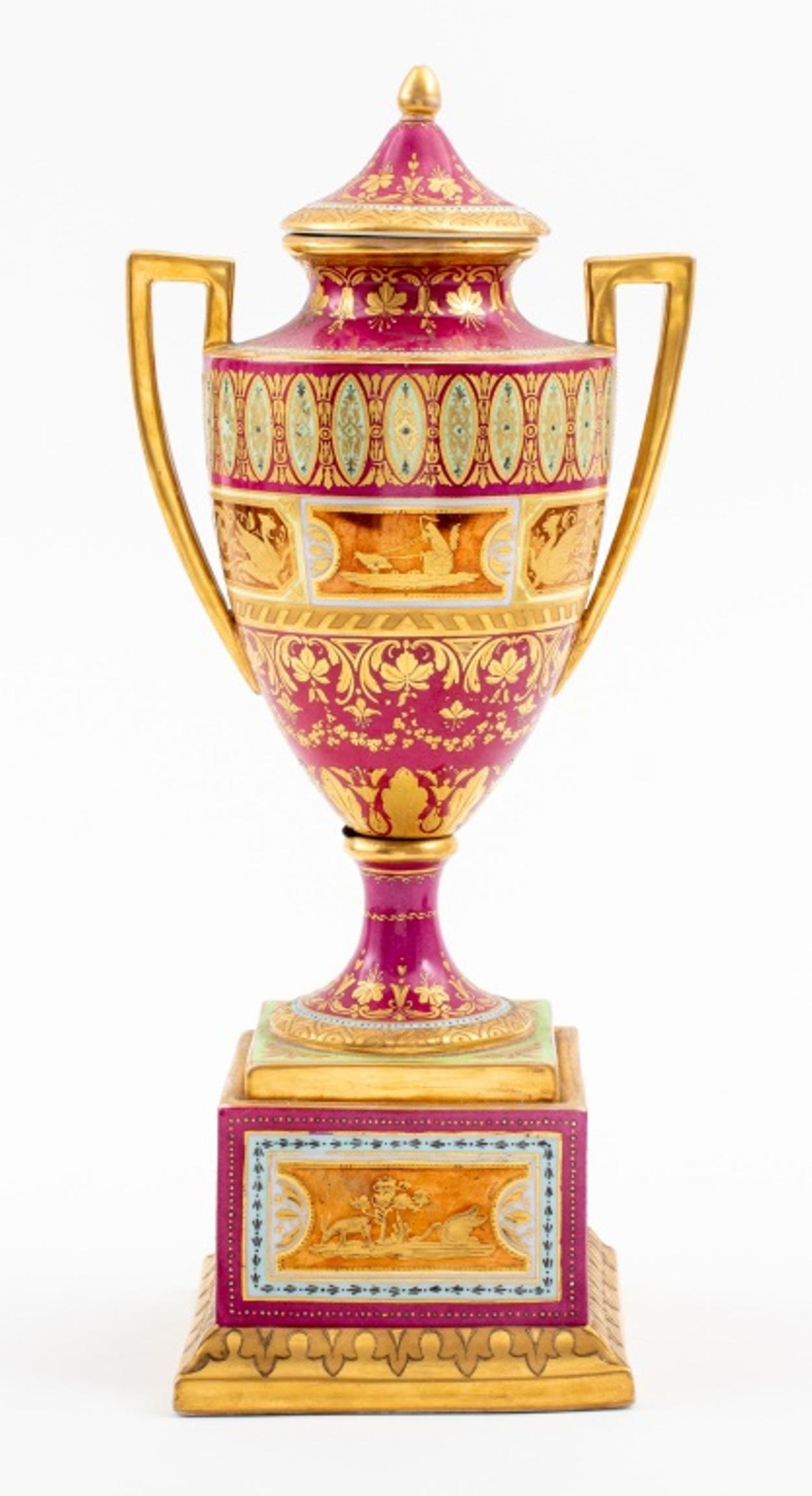 20th Century Sevres Manner Fine Porcelain Urn Vase For Sale