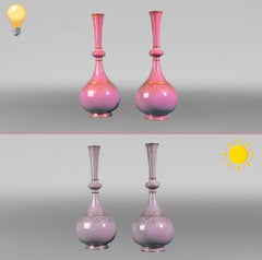 SÈVRES Manufacture, Pair of Chameleon Vases of the Persian Bottle Model