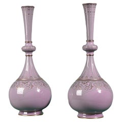 SÈVRES Manufacture, Pair of Chameleon Vases of the Persian Bottle Model