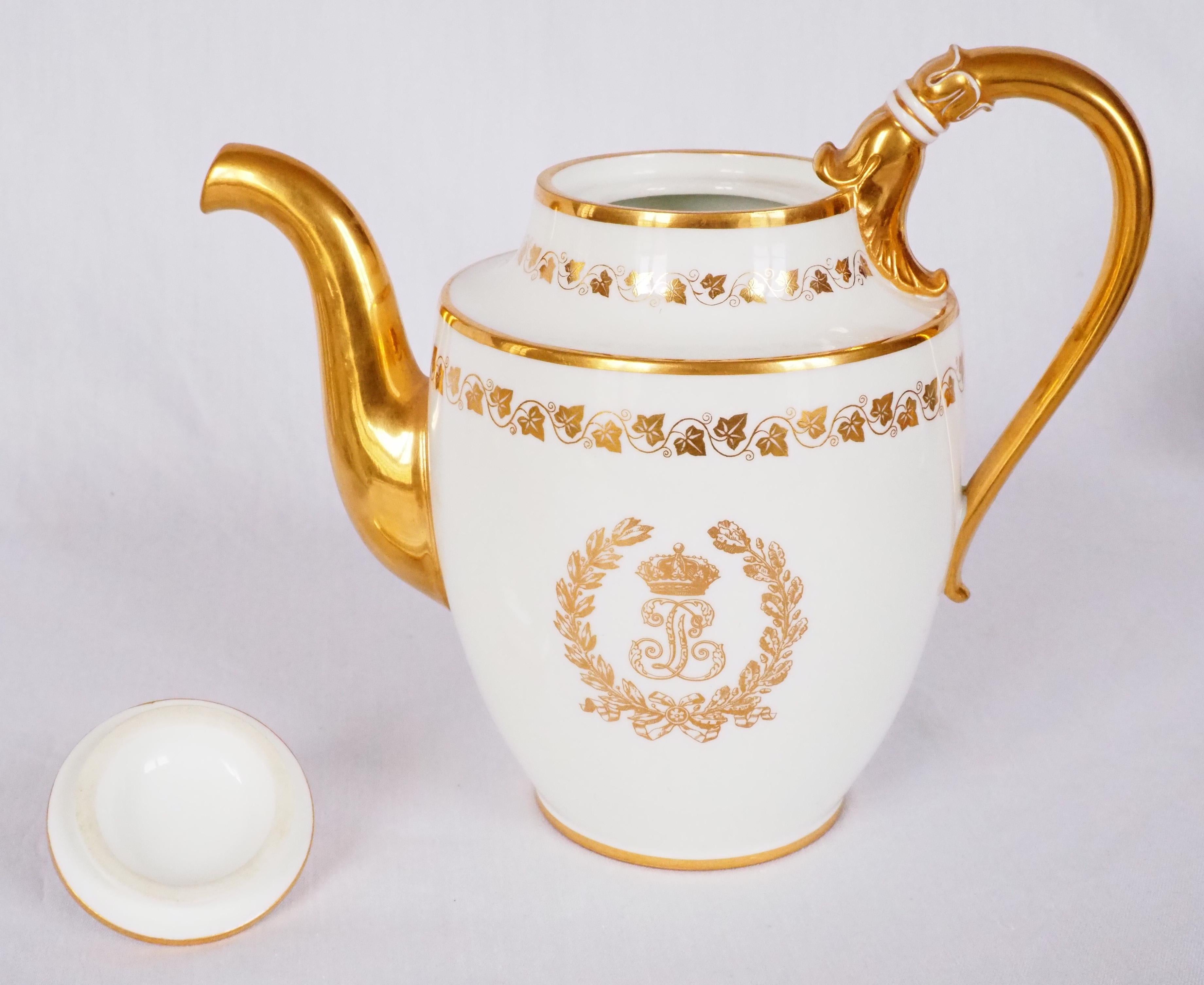 Sevres Manufacture Porcelain Coffee Pot, Royal Coffee Set from Chateau De Bizy 3